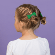 Barrette noeud ruban vert vif