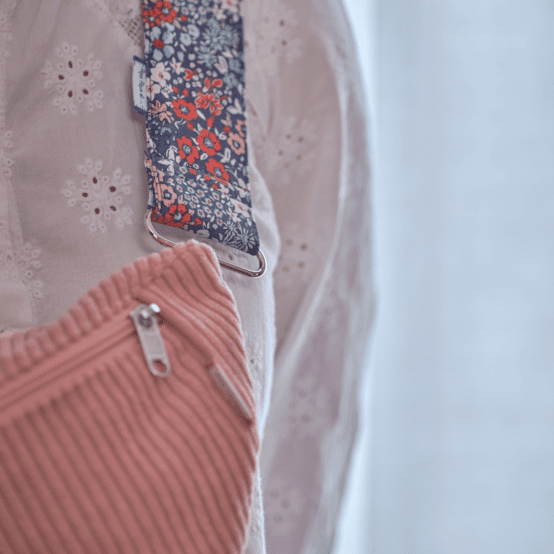 Sac banane velours côtelé rose blush