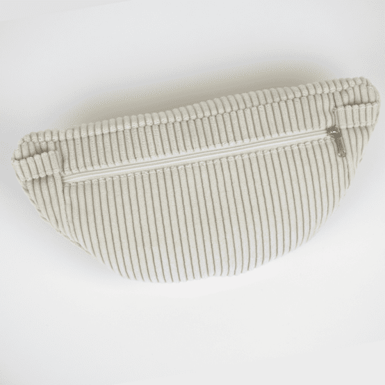 Sac banane velours côtelé large ivoire