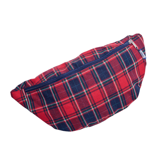 Petit sac banane tartan rouge