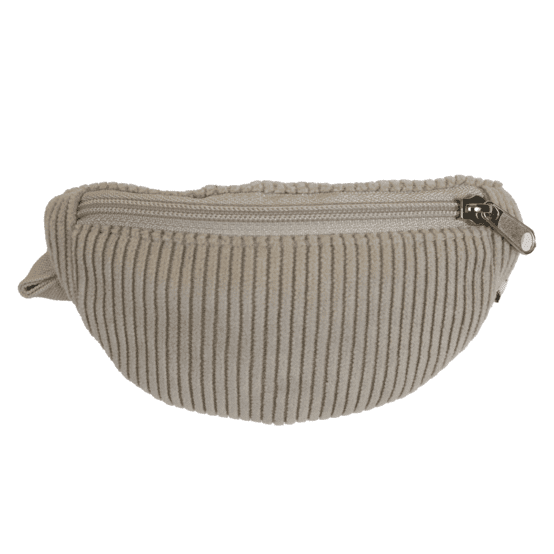 Porte-monnaie banane velours côtelé beige