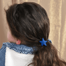 Elastique cheveux étoile bleu navy