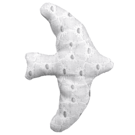 Barrette Hirondelle broderie anglaise blanche