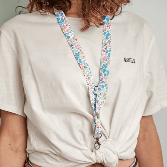 Porte-clés collier champêtre bleuté