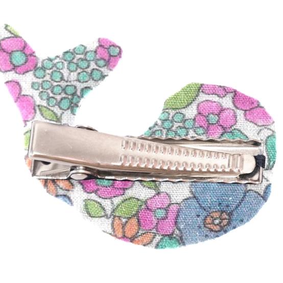 Barrette Baleine pastel fleuri