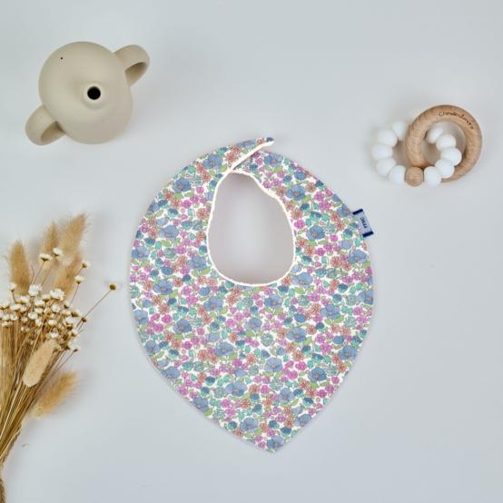 Bavoir bandana pastel fleuri