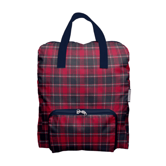 Sac à dos pliable Gaby tartan rouge