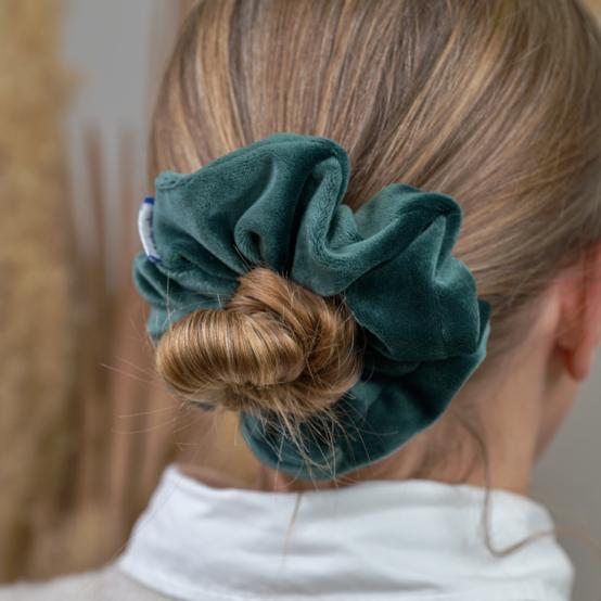 Chouchou velours vert sapin