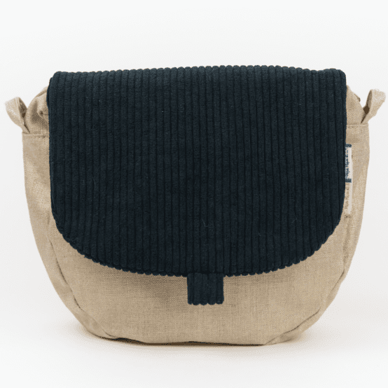 Rabat petite besace velours côtelé large noir