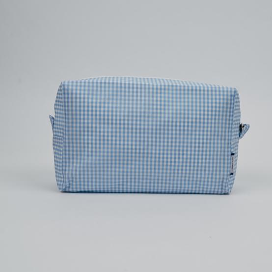 Trousse de toilette rectangle vichy ciel