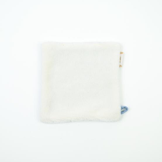 Carré Démaquillant Lavable gaze pois or bleu baltique