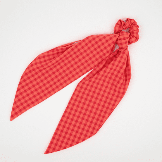 Foulchie long vichy rouge corail