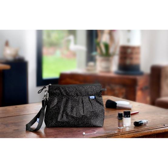 Pochette plissée noir pailleté