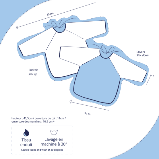 Bavoir manches sous l'océan