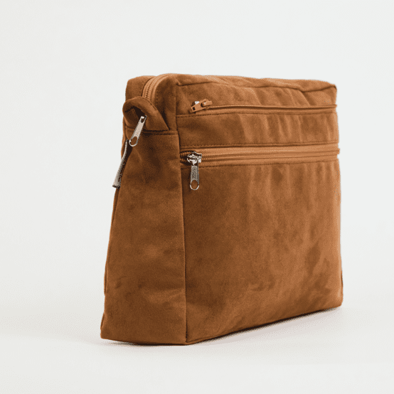 Base grande besace sans bandoulière suédine fauve