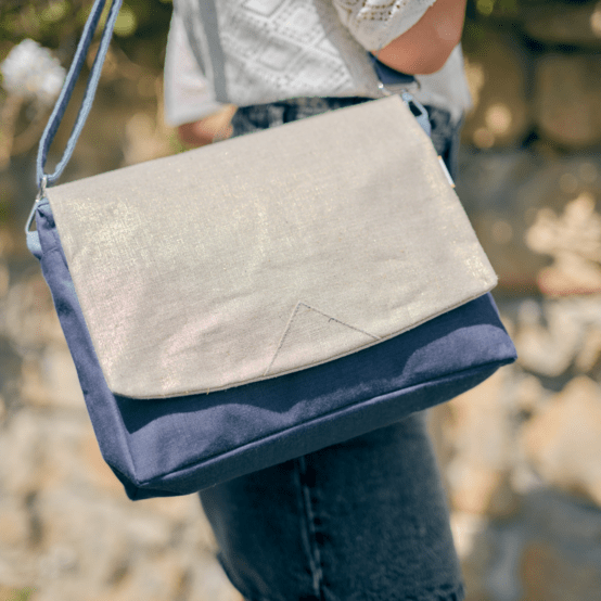 Base grande besace sans bandoulière jean enduit intérieur