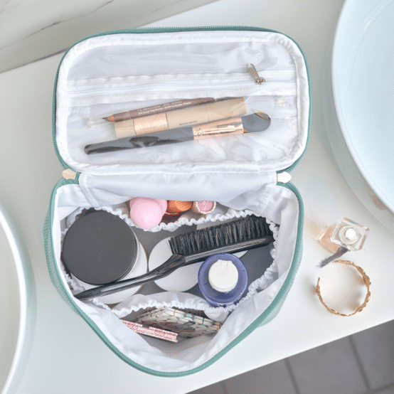 Vanity grand velours côtelé vert lagon