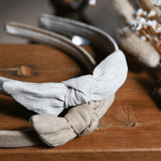 Serre-tête noeud  lin pailleté