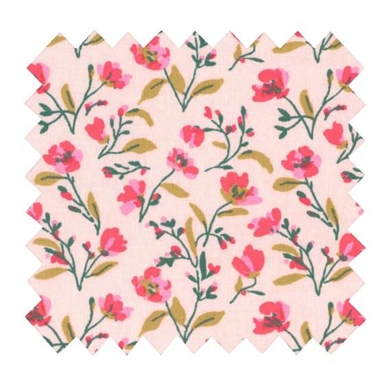 Tissu coton au mètre ex2630 clairiere écru rouge