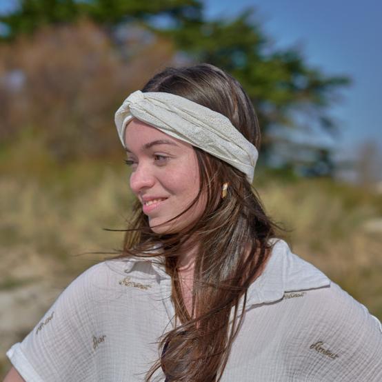 Bandeau croisé  blanc pailleté