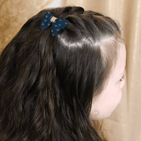 Barrette Mini Noeud Papillon bulle bronze marine