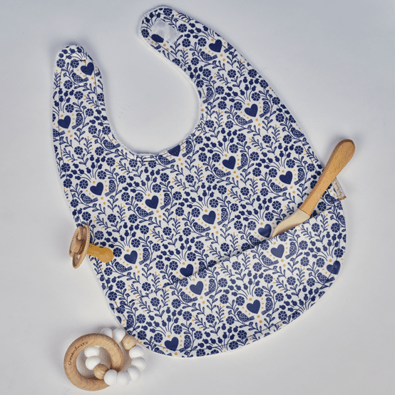 Bavoir tissu plastifié scandinavia bleu