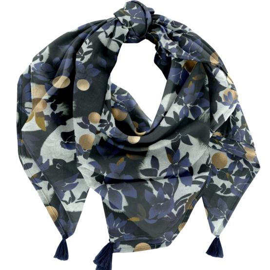 Foulard pompon flocon doré