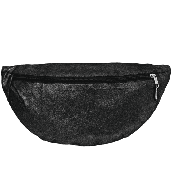 Sac banane suédine pailletée argent