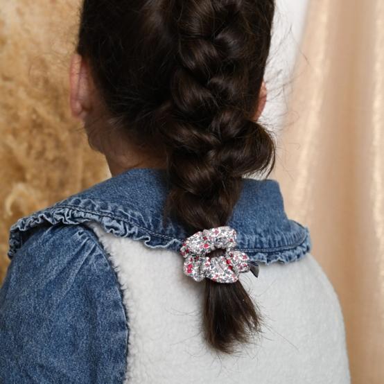 Mini Chouchou serenade rouge gris