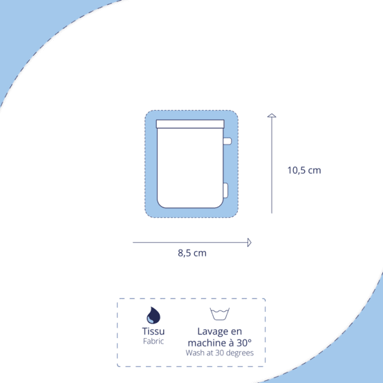 Mini-Gant Démaquillant broderie anglaise étoiles blanches