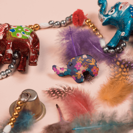 Barrette Eléphanteau hippie fleurie