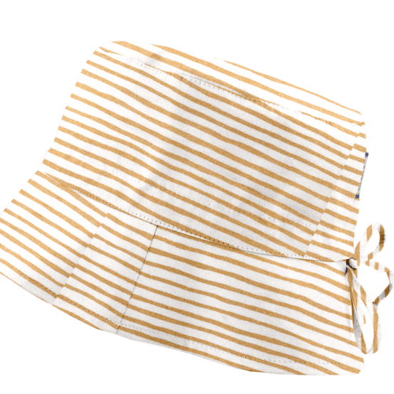 Chapeau de soleil enfant rayé or blanc