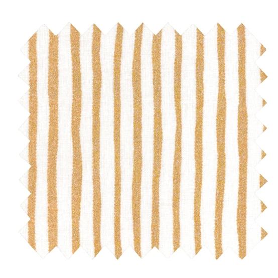 Coupon tissu enduit de 35cm  rayé or blanc