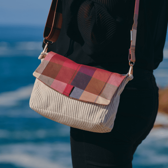 Rabat sac compagnon tartan lurex rubis