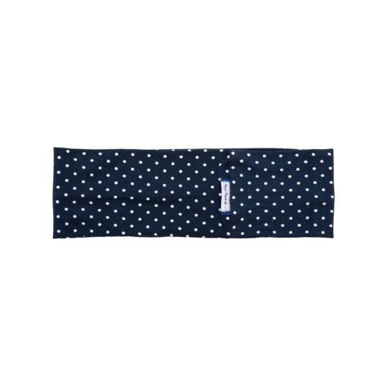 Bandeaux jersey pois blanc marine