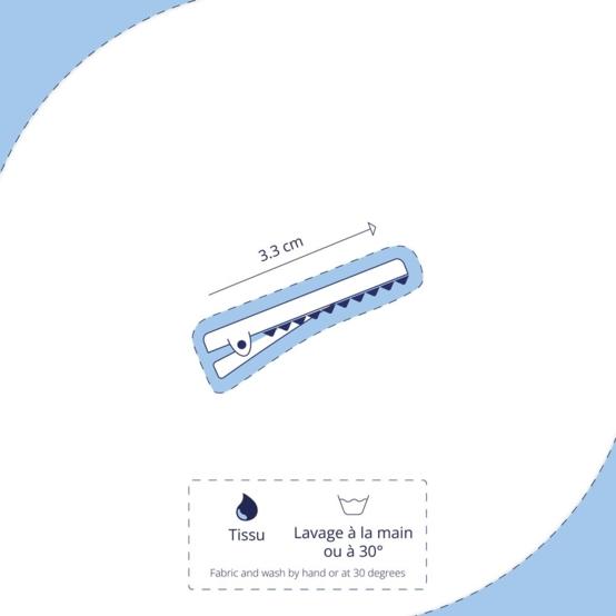 Barrette Eléphanteau oxford ciel