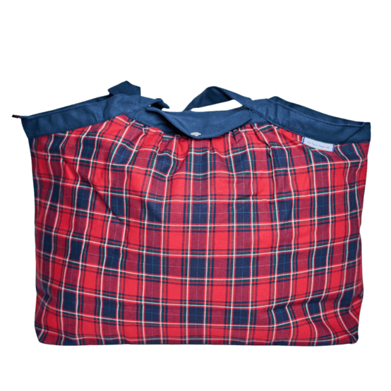 Sac cabas moyen tartan rouge