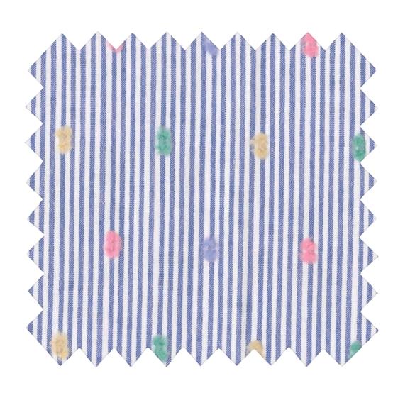 Tissu rayé plumetis multicolore