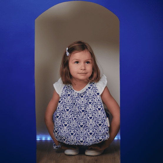 Serviette enfant élastique scandinavia bleu