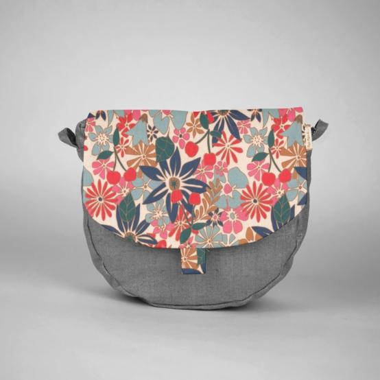 Rabat petite besace cerise en fleur