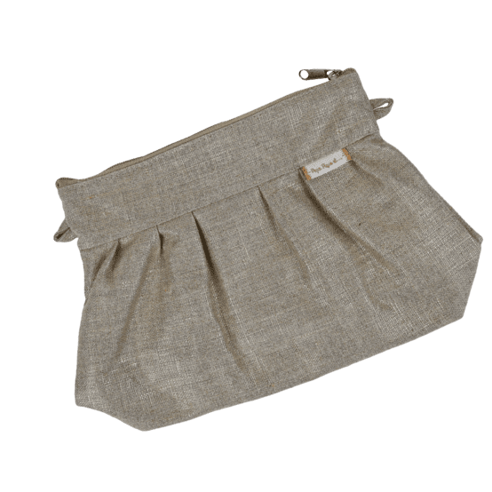 Mini pochette plissée lin doré