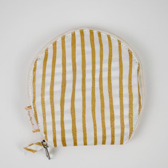Pochette lingerie rayé or blanc