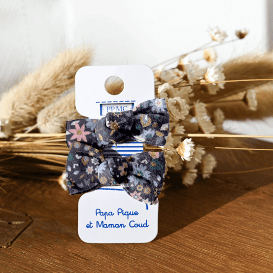 Barrettes clic-clac petits noeuds seventies