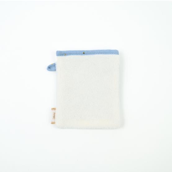 Mini-Gant Démaquillant gaze pois or bleu baltique