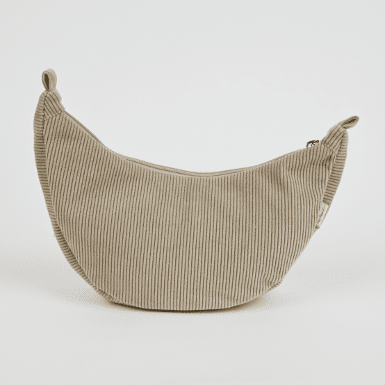 Sac demi lune petit  velours côtelé beige