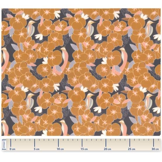 Tissu enduit  au mètre coton d'or