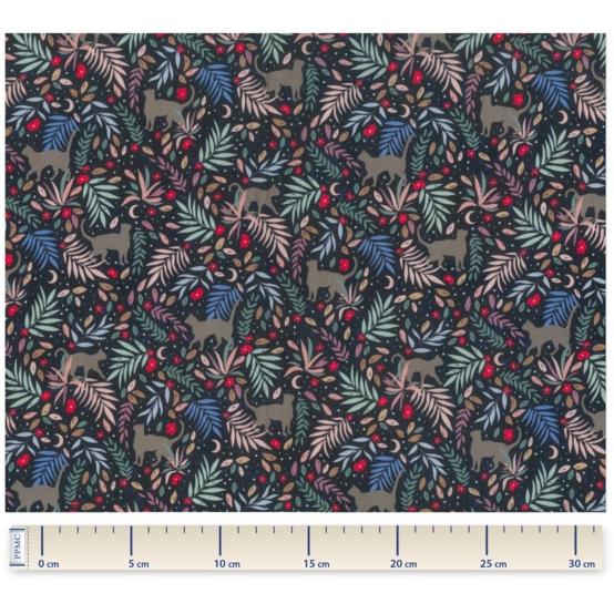 Tissu coton au mètre nuit féline
