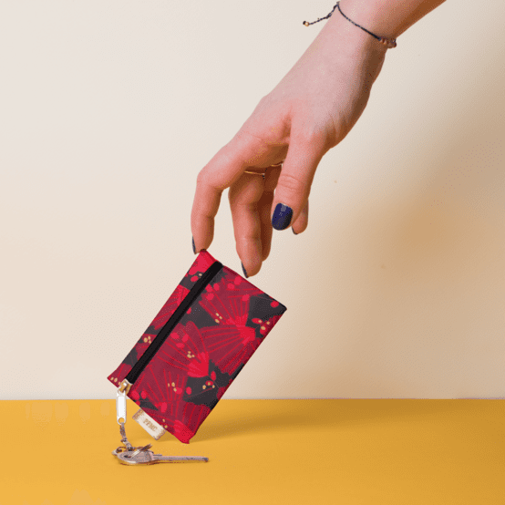 Pochette porte-clés féérie fuchsia