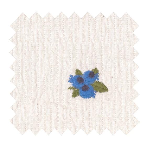 Tissu ex2652 Effet matelassé brodé myrtilles