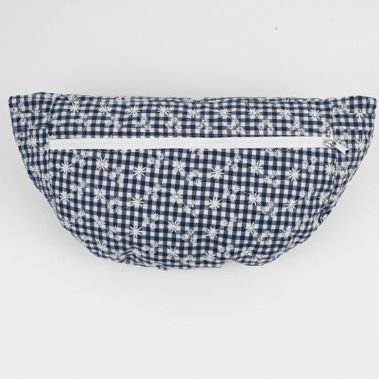 Sac banane vichy brodé marine